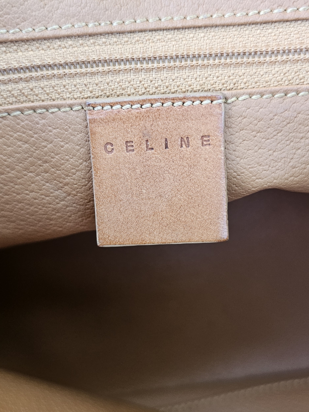 Celine Tan Monogram Shoulder Bag Vintage Bag In Beautiful Condition - Picture 8 of 15